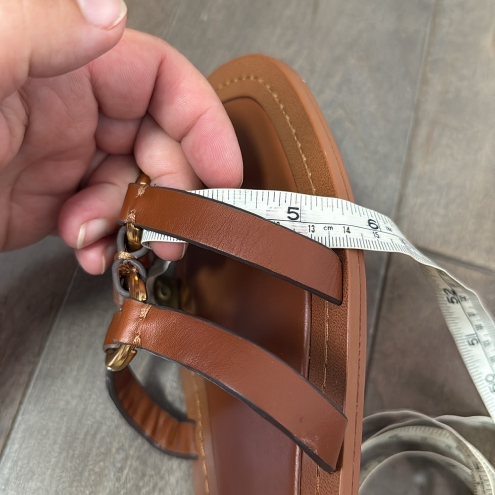 Zara Women’s Leather Sandals with Embellished Medal Details Brown size 42 US 11 - Picture 10 of 10